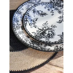 Assiette de dessert en faïence noir d20cm - Lison