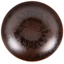 Assiette de dessert en grès marron d21cm - Onyx