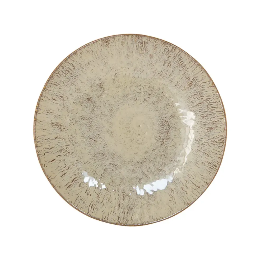 Assiette de dessert en grès brun d21cm - Akaris
