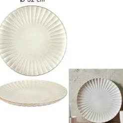 Assiette de présentation en céramique beige d32cm - Vlora