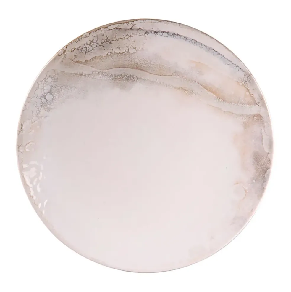 Assiette dessert en grès blanc d21cm - mojave