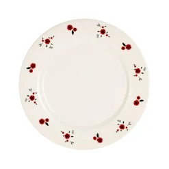 Assiette dessert en faience rouge d22.5cm - Paquerette