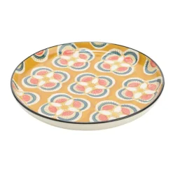 Assiette dessert en grès jaune d21cm - imany
