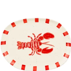 Assiette en céramique rouge d40cm - Ariane