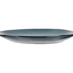 Assiette galet en grès bleu d22cm - au gres du temps