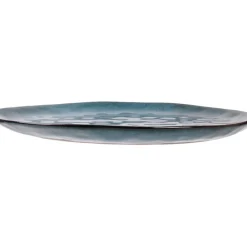Assiette galet en grès bleu d27.5cm - au gres du temps