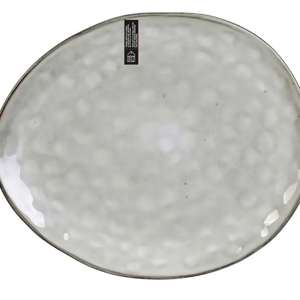 Assiette galet en grès gris d27.5cm - au gres du temps