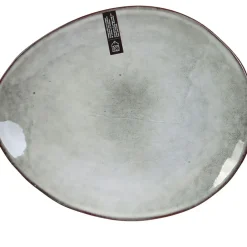 Assiette galet en grès gris d22cm - au gres du temps