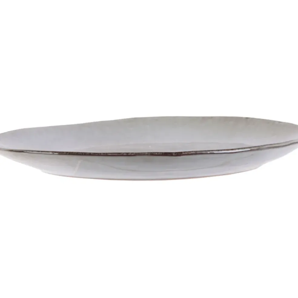 Assiette galet en grès gris d22cm - au gres du temps