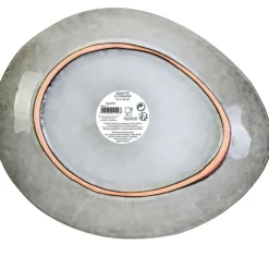 Assiette galet en grès gris d22cm - au gres du temps