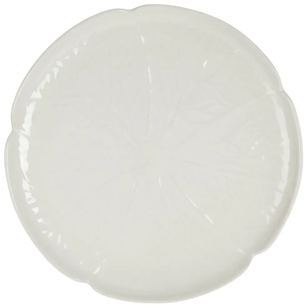 Assiette plate chou en grès blanc d27cm