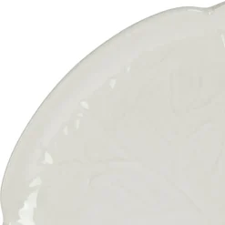 Assiette plate chou en grès blanc d27cm