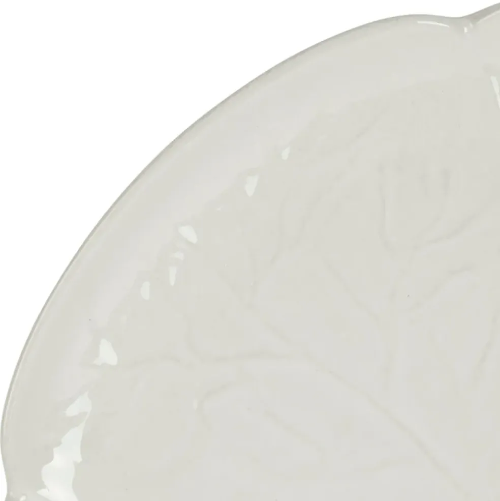 Assiette plate chou en grès blanc d27cm