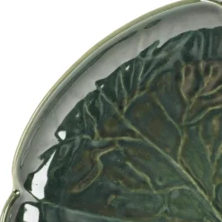 Assiette plate chou en grès vert d27cm
