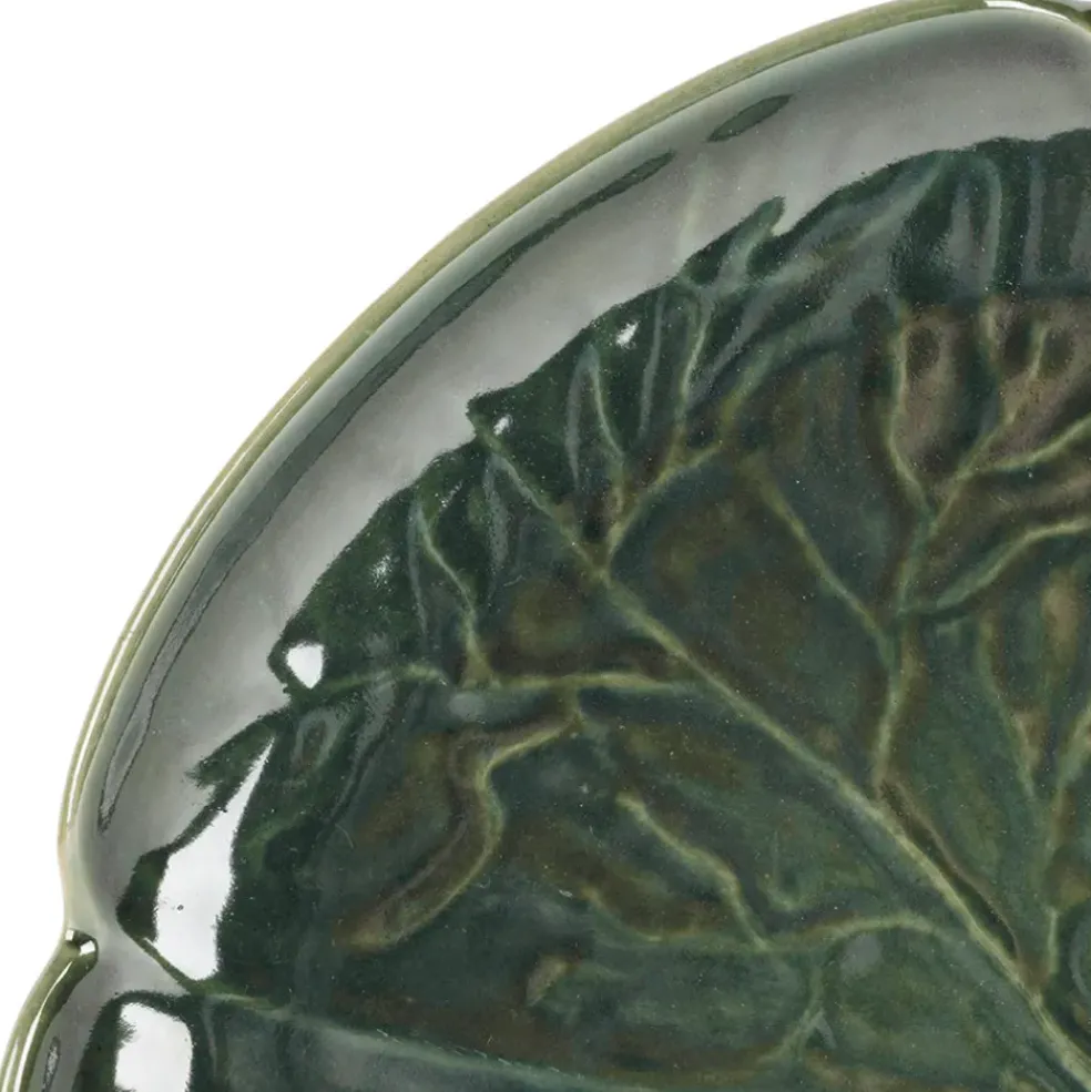 Assiette plate chou en grès vert d27cm