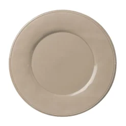 Assiette plate en faïence mastic d28.5cm - constance