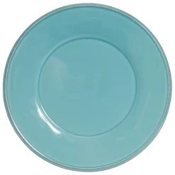 Assiette plate en faïence turquoise d28.5cm - constance