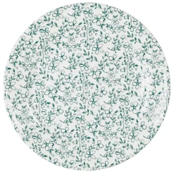 Assiette plate en faïence vert d26cm - p'tites fleurs