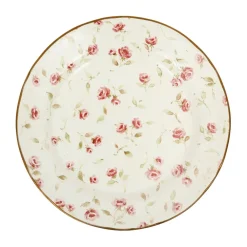 Assiette plate en faïence rose et doré d26cm - Rose