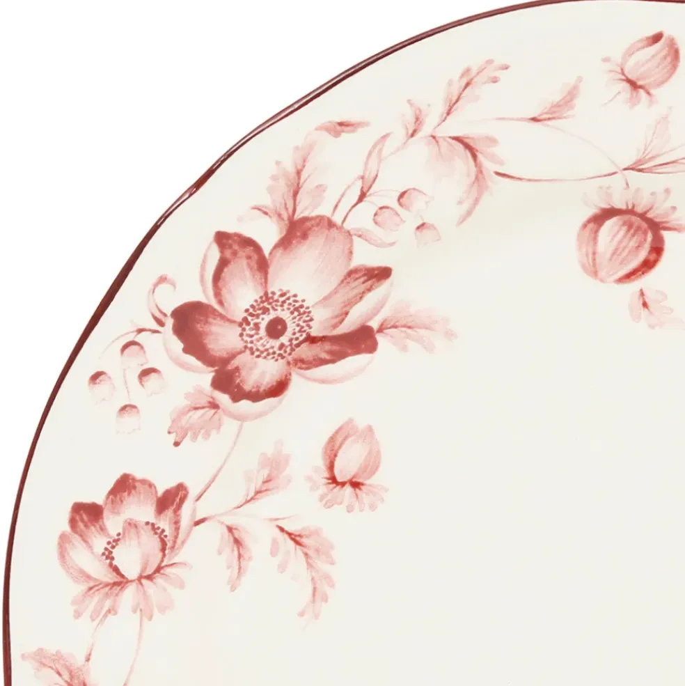 Assiette plate en faïence rouge d26cm - Margaux