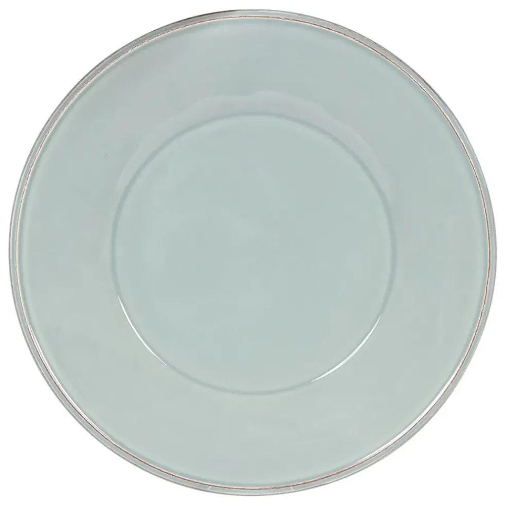 Assiette plate en faïence vert d'eau d28.5cm - constance