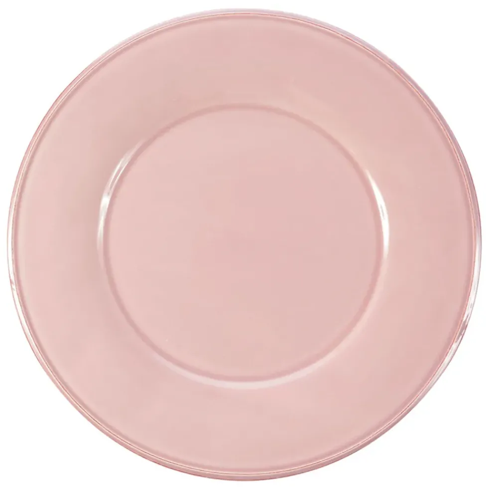 Assiette plate en faïence rose poudré d28.5cm - constance