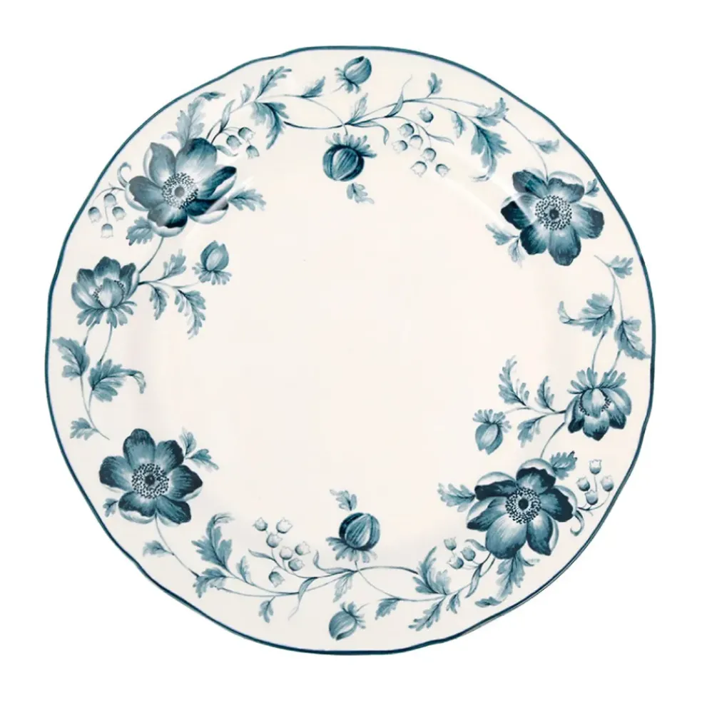 Assiette plate en faïence bleu d26cm - Margaux