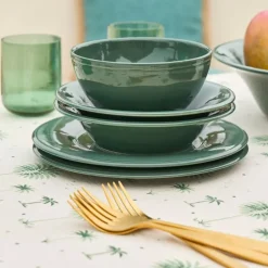 Assiette plate en faïence romarin d28.5cm - Constance