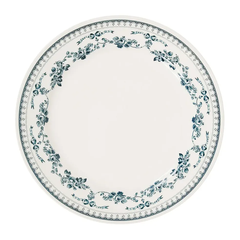 Assiette plate en faience bleu ancien d26cm - faustine