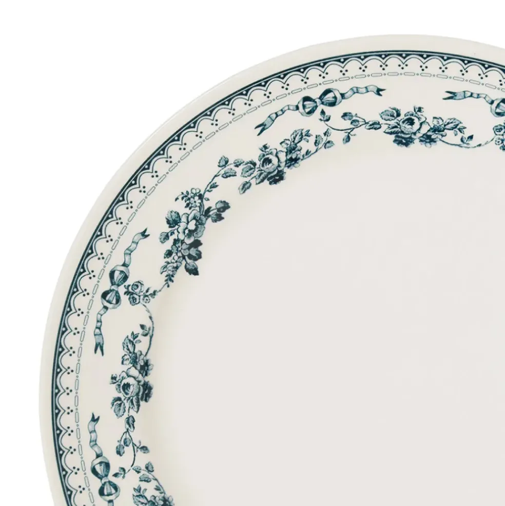 Assiette plate en faience bleu ancien d26cm - faustine