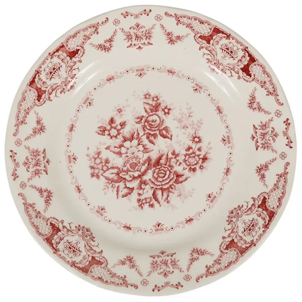 Assiette plate en faience bordeaux d26cm - clothilde
