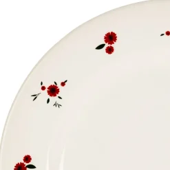 Assiette plate en faience rouge d27cm - Paquerette