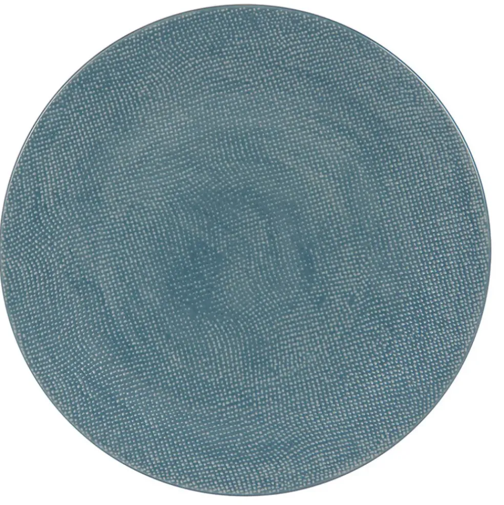 Assiette plate en gres bleu d27cm - vesuvio
