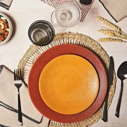 Assiette plate en gres terracotta d27cm - vesuvio