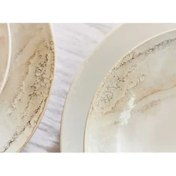 Assiette plate en grès blanc d27cm - mojave