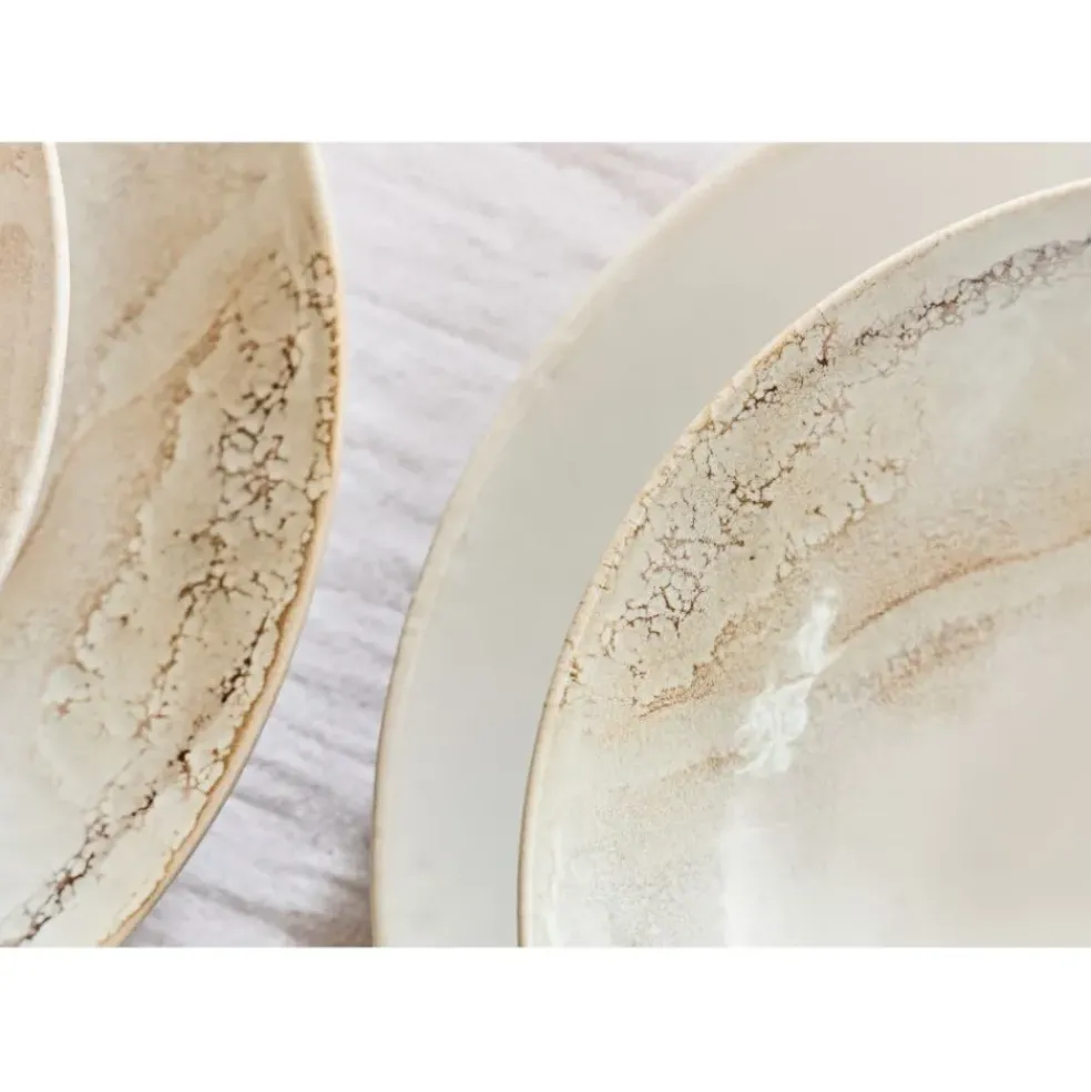 Assiette plate en grès blanc d27cm - mojave
