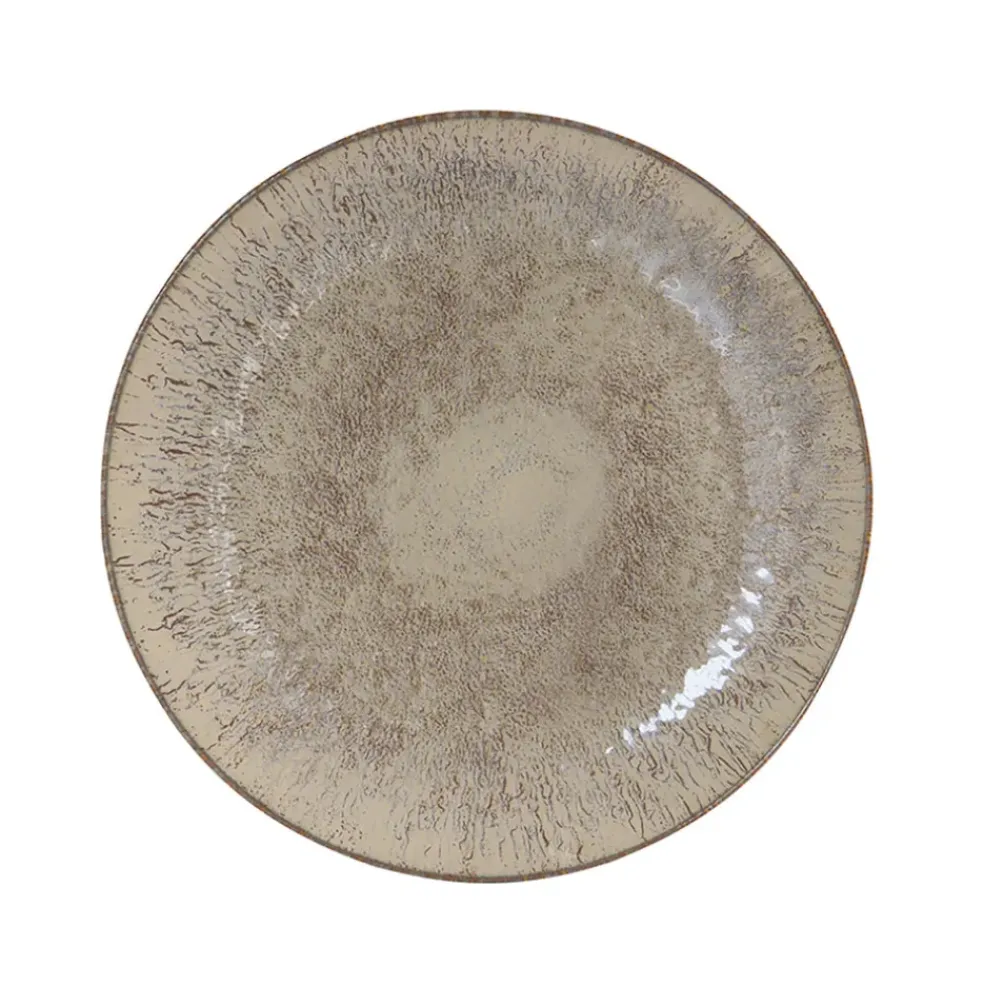 Assiette plate en grès brun d27cm - Akaris