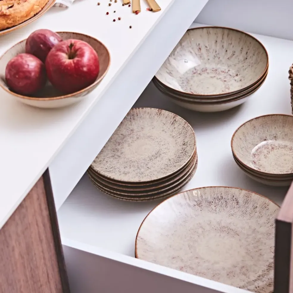 Assiette plate en grès brun d27cm - Akaris