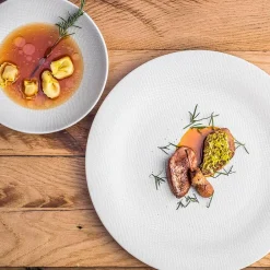 Assiette plate en grès crème d27cm - Vesuvio