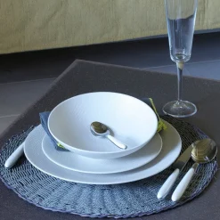 Assiette plate en grès crème d27cm - Vesuvio
