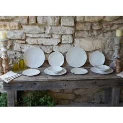 Assiette plate en grès crème d27cm - Vesuvio