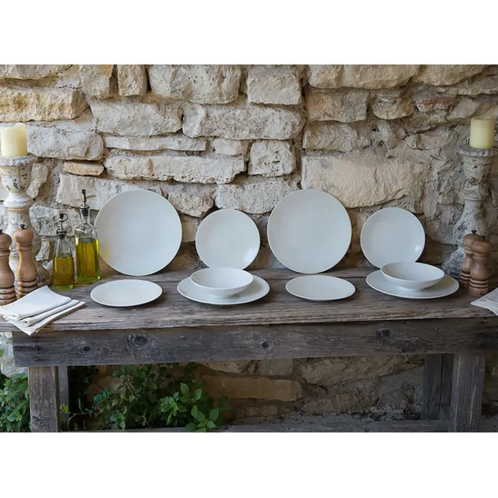 Assiette plate en grès crème d27cm - Vesuvio