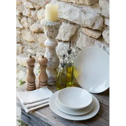 Assiette plate en grès crème d27cm - Vesuvio
