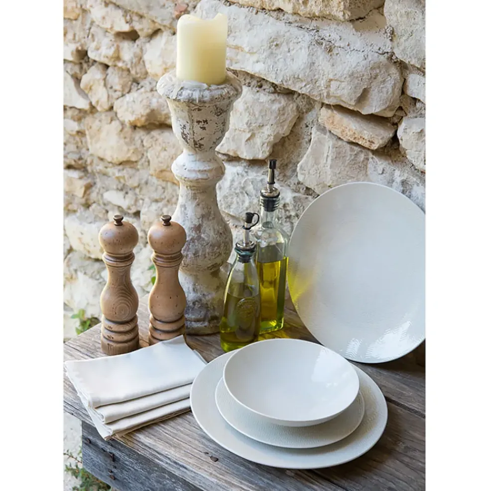 Assiette plate en grès crème d27cm - Vesuvio