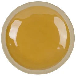Assiette plate en grès curry d28cm - Jade