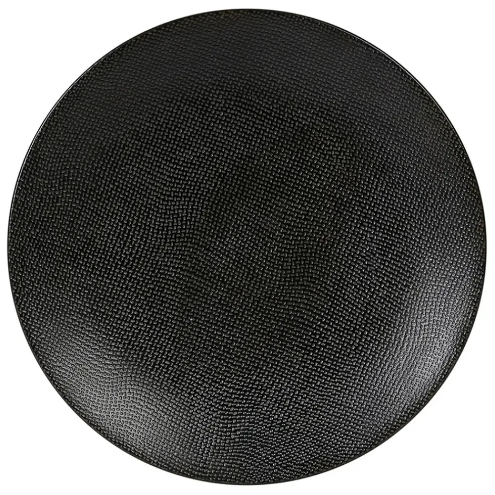 Assiette plate en grès noir d27cm - Vesuvio