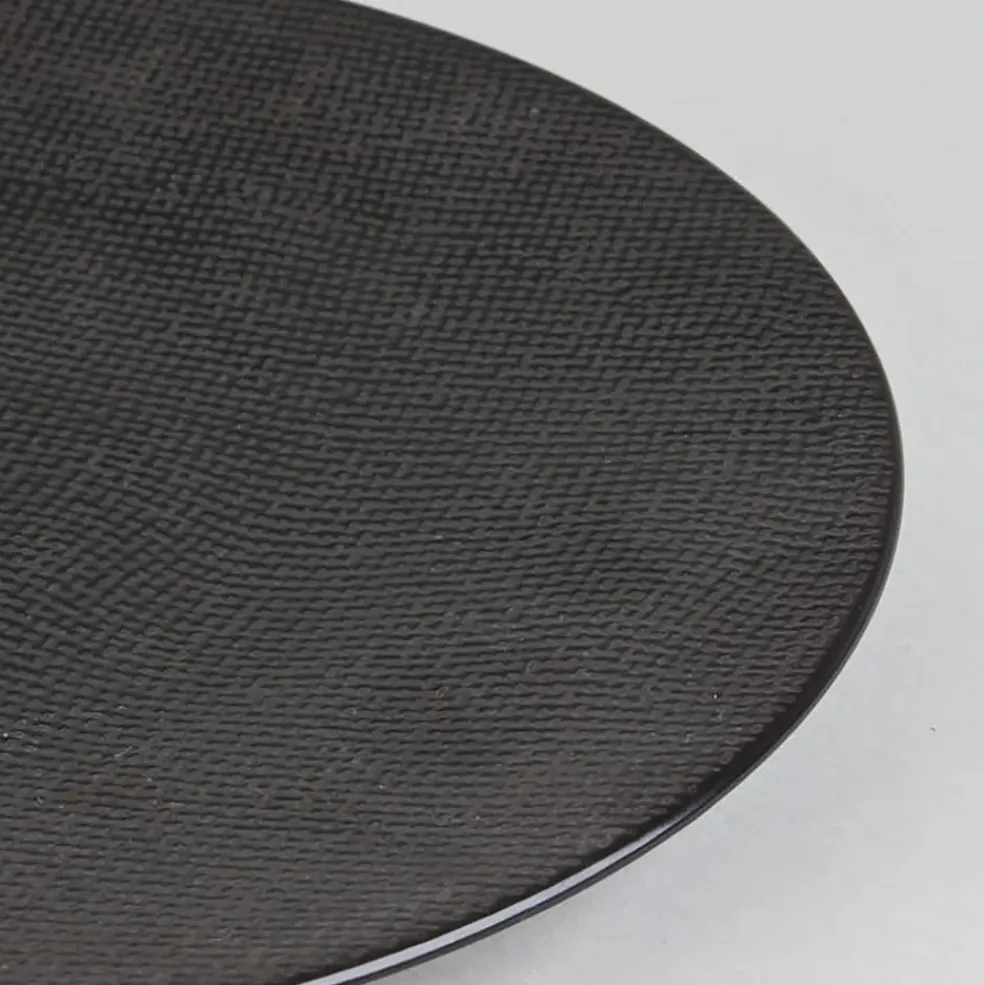 Assiette plate en grès noir d27cm - Vesuvio