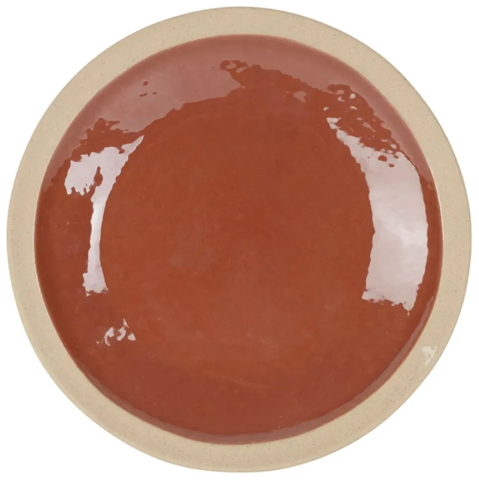 Assiette plate en grès tomette d28cm - Jade