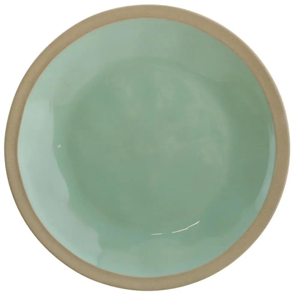 Assiette plate en grès vert d'eau d28cm - Jade