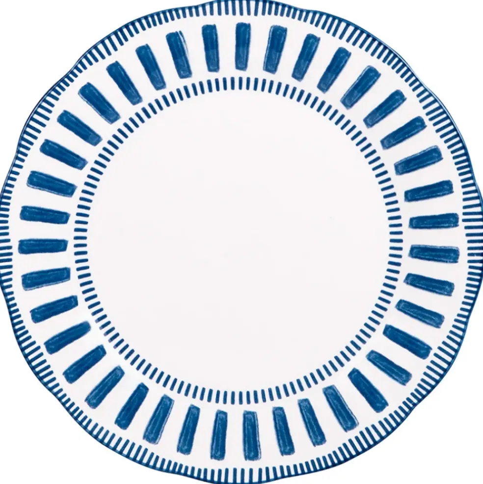 Assiette plate en porcelaine bleu d27cm - Napoli